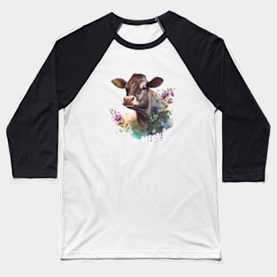 Cow Floral Baseball T-Shirt